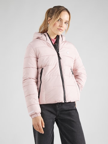 Superdry Prehodna jakna | roza barva: sprednja stran