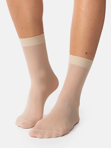 Chaussettes Nur Die en beige : devant