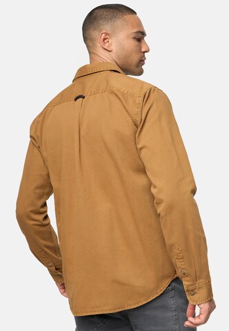 INDICODE JEANS Regular fit Overhemd 'Broidy' in Bruin