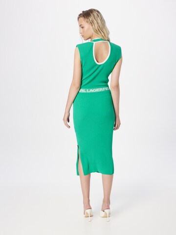 zaļš Karl Lagerfeld Adīta kleita