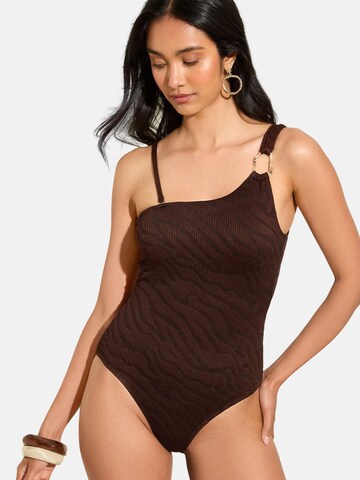 Friends Like These T-shirt Swimsuit in Brown: front