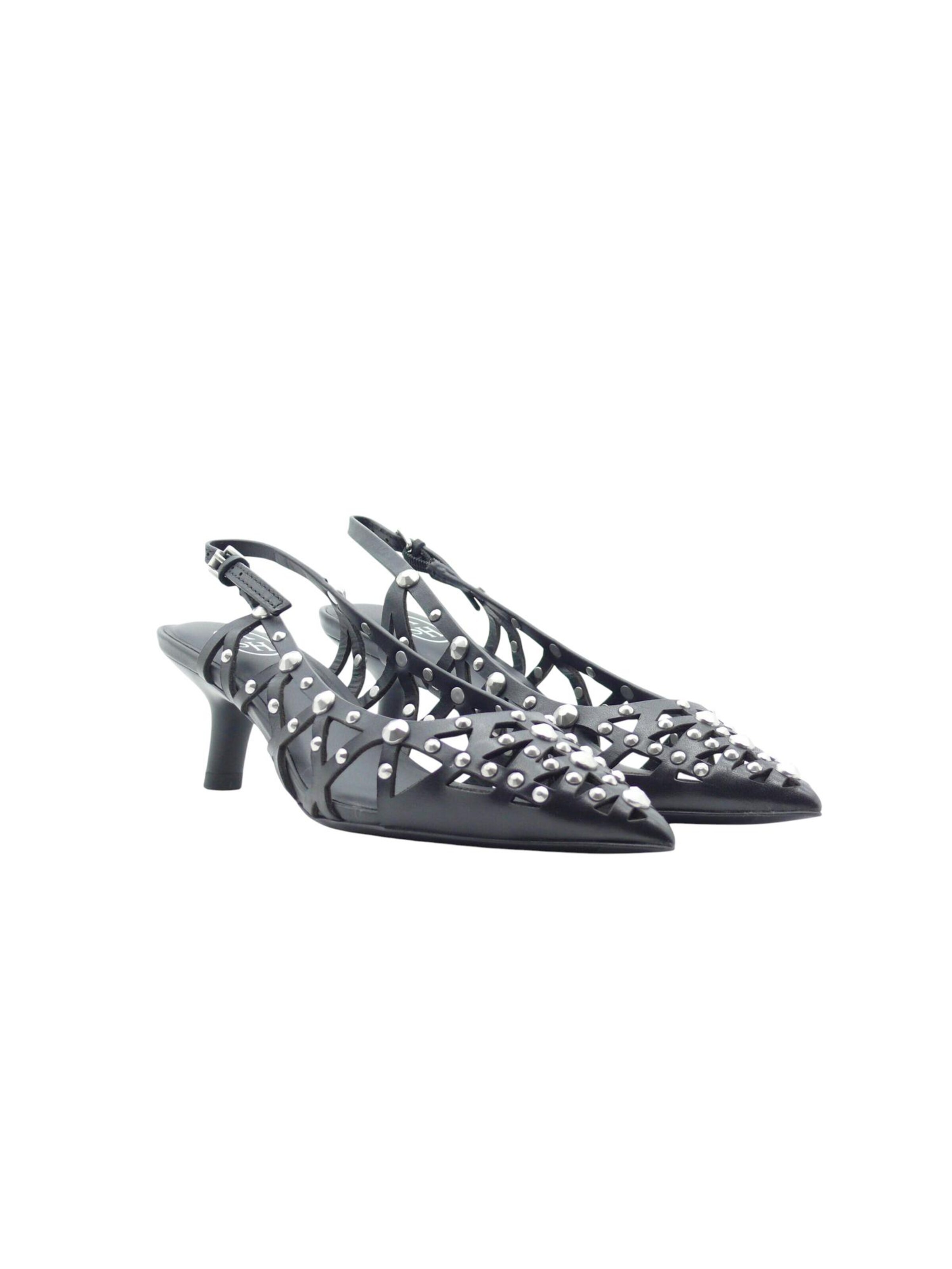 ASH Lodičky 'ASH Bizarre Escarpins Slingback Cuir Noir Clouté' – černá