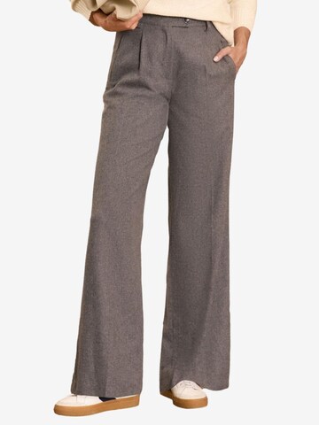 love & roses Wide leg Bandplooibroek in Grijs: voorkant