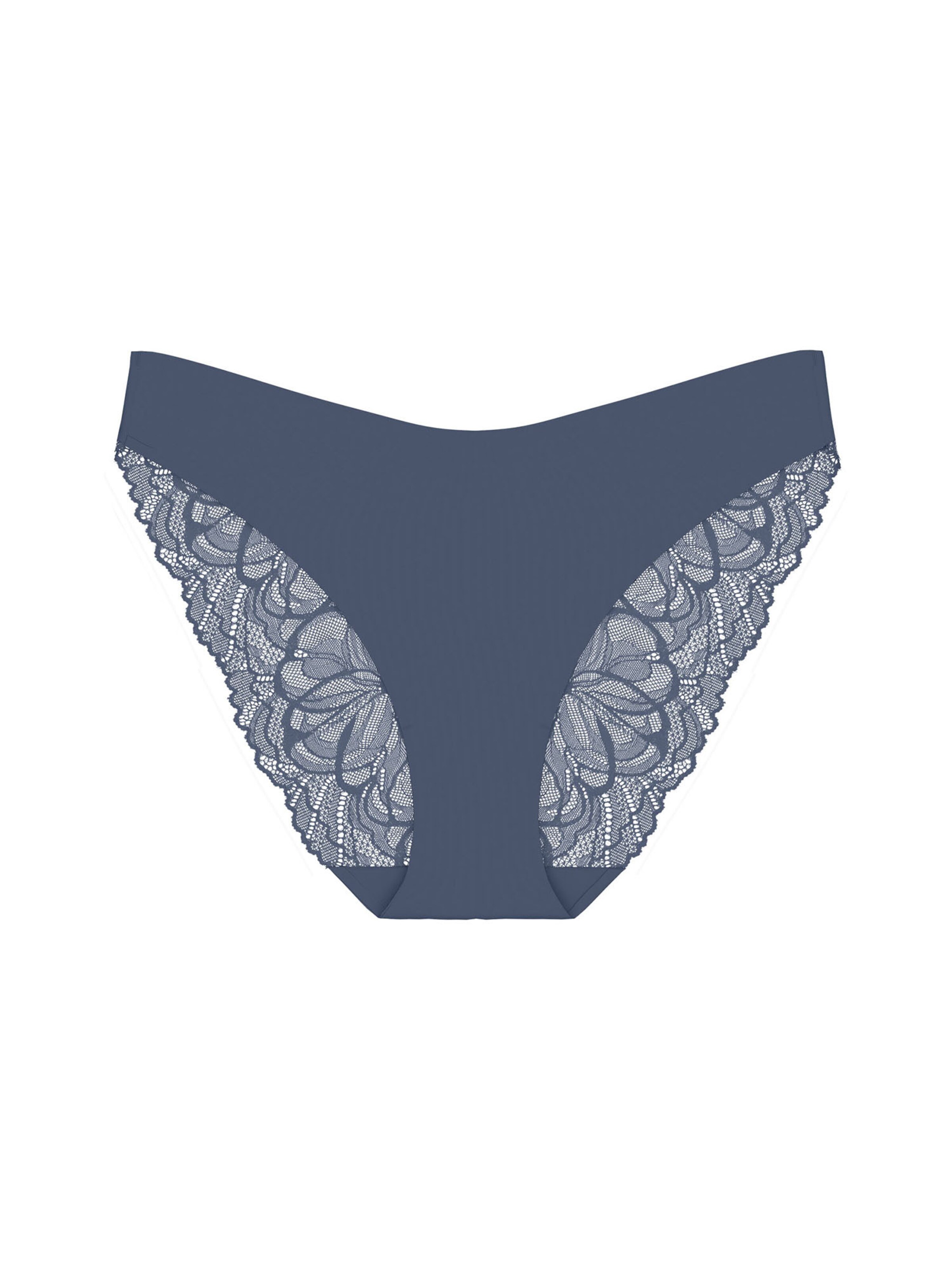 TRIUMPH Tai-Slip ' Red Label Body Make-Up Illusion Lace ' in Blau: Vorderseite