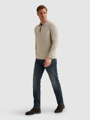 VANGUARD Tröja 'Pullover in wool with zip polo collar' i grå