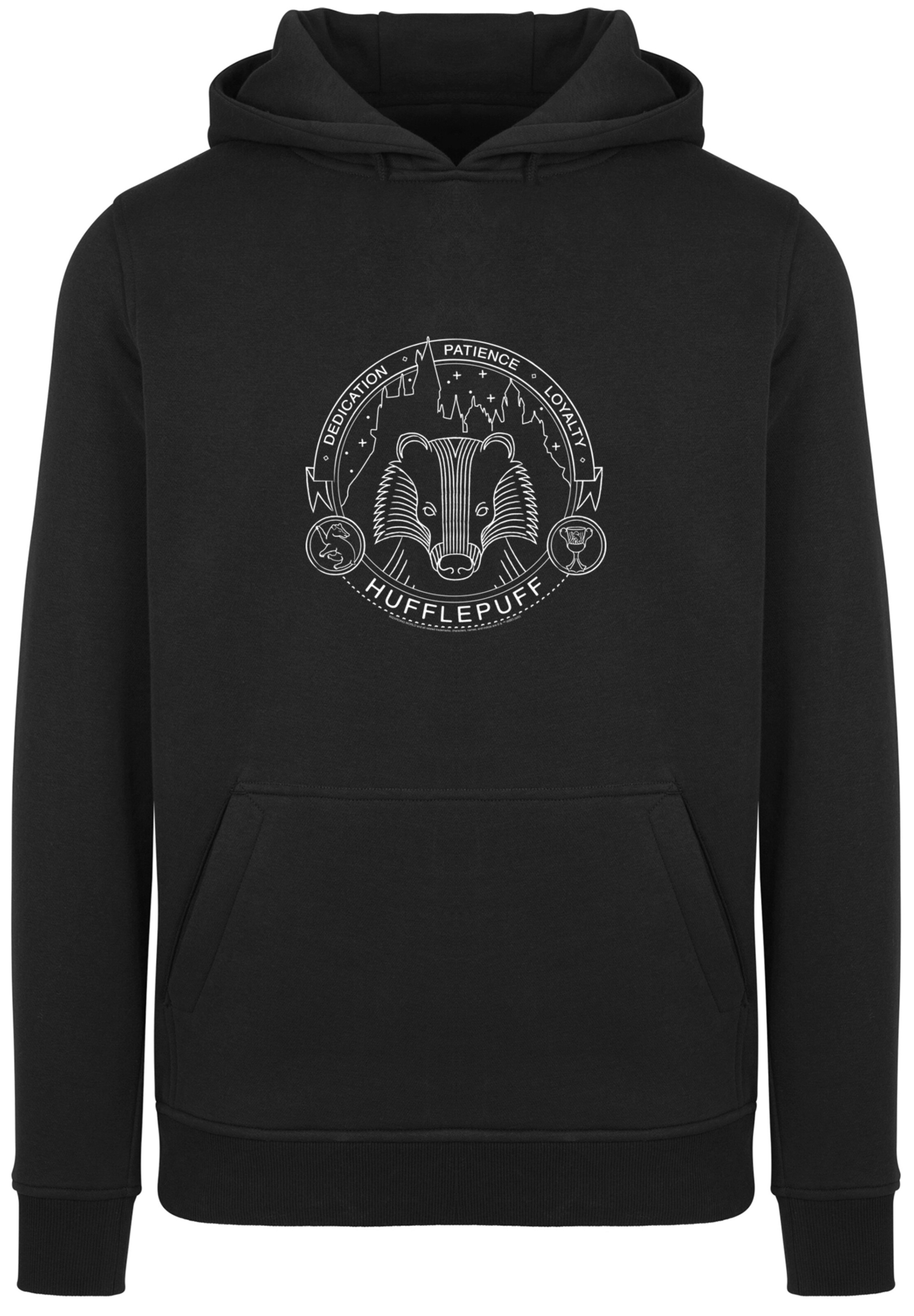 Sweat-shirt 'Harry Potter Hufflepuff Seal' F4NT4STIC en noir : devant