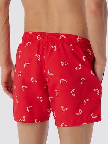 SCHIESSER Board Shorts ' Waterworld ' in Red