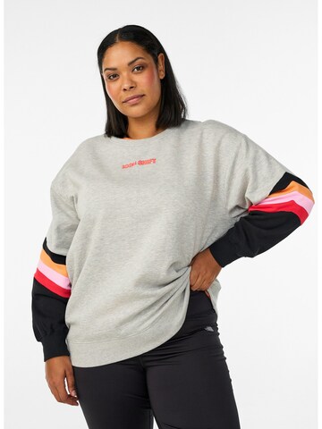 Felpa 'ANJI' di Active by Zizzi in grigio: frontale