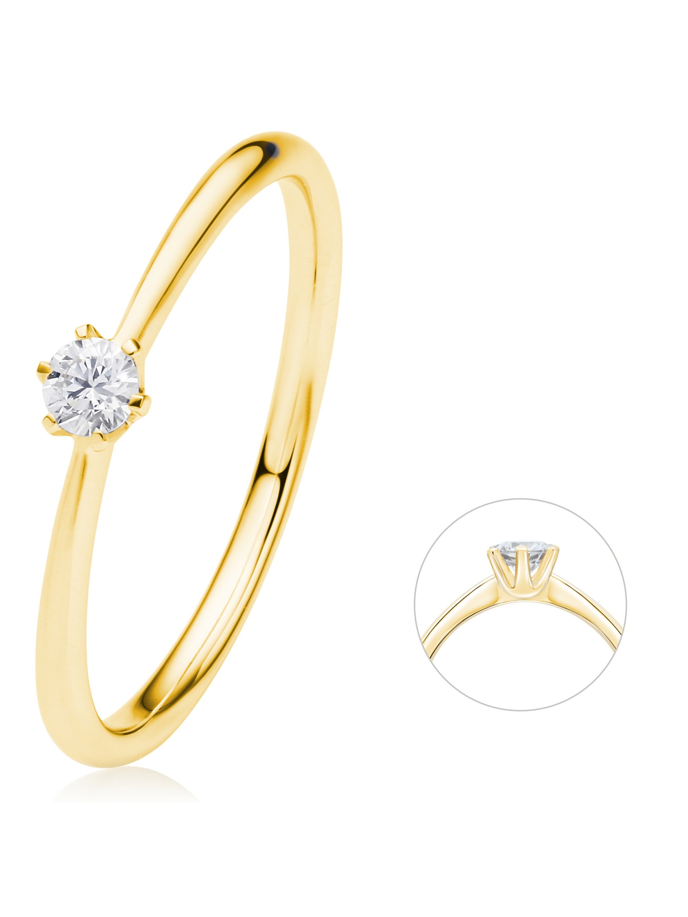 ONE ELEMENT Ring &#x27;6er Krappe&#x27; in Gold: Vorderseite