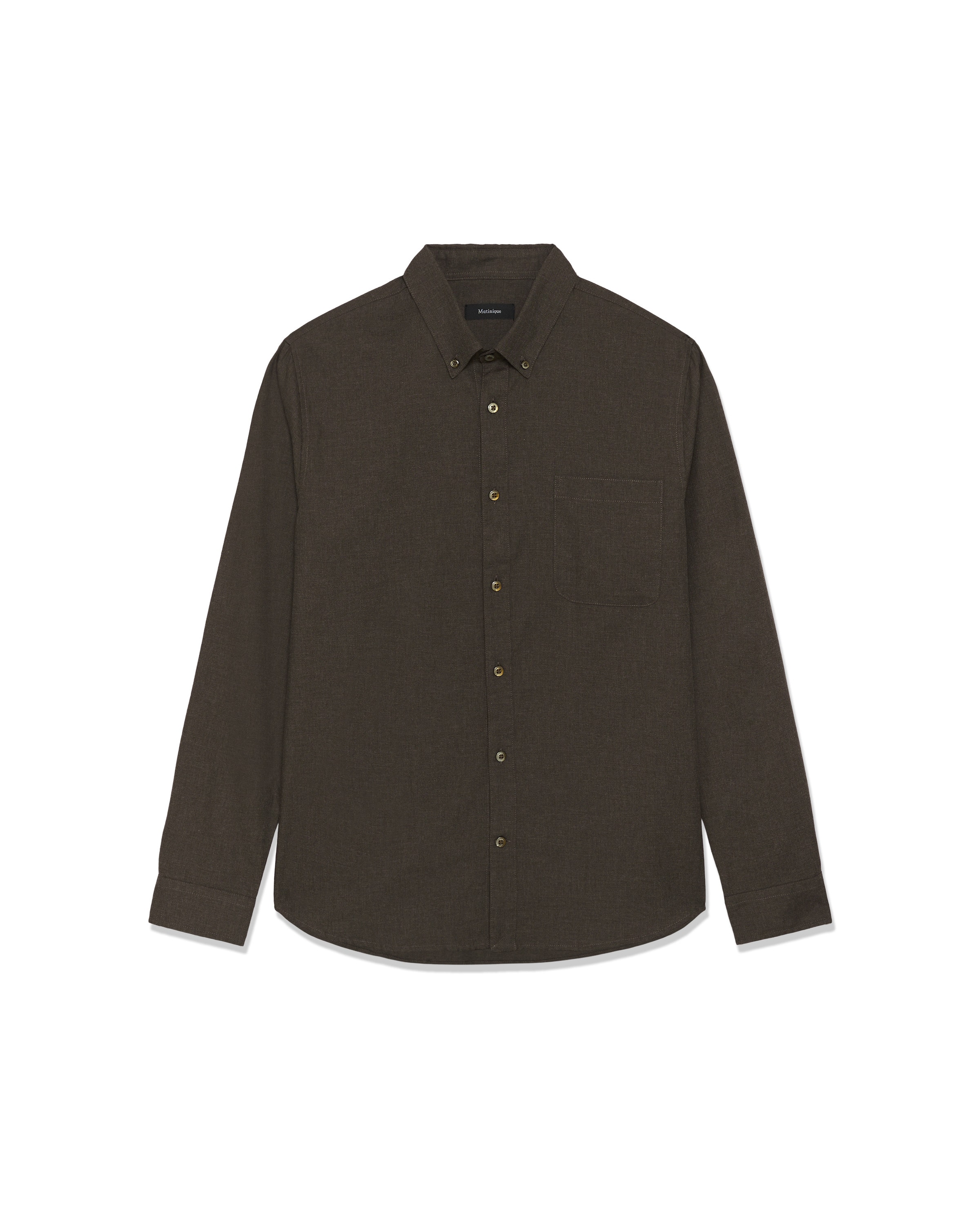 Coupe slim Chemise 'Trostol' Matinique en marron : devant