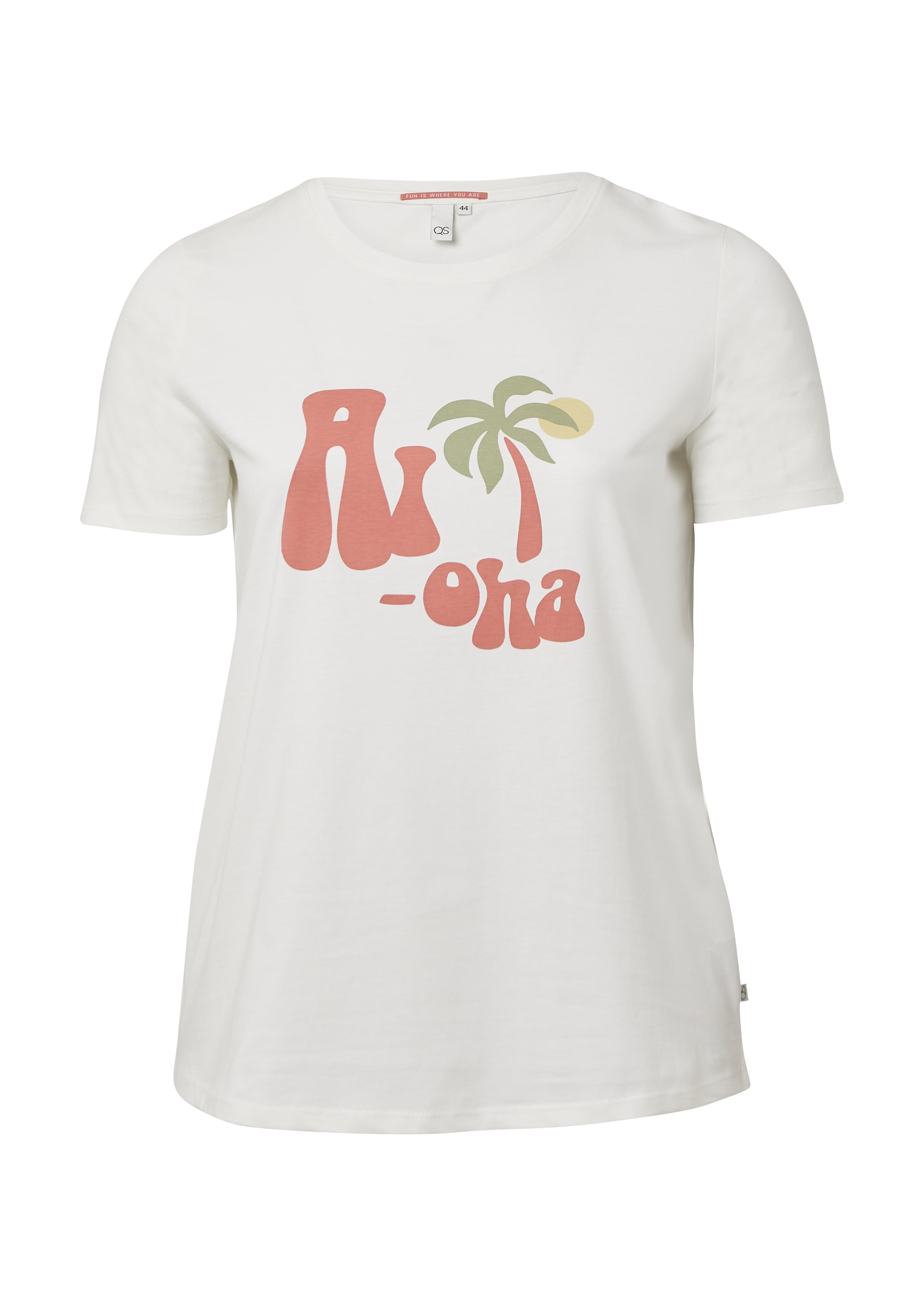 T-shirt QS en beige : devant