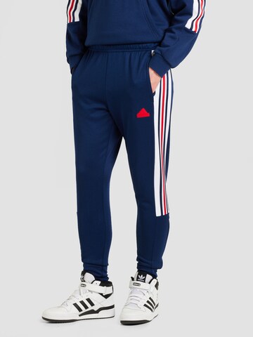ADIDAS SPORTSWEAR Tapered Workout Pants 'House Of Tiro Nations Pack' in Blue: front