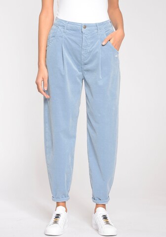 Gang Loose fit Pleat-Front Pants in Blue: front