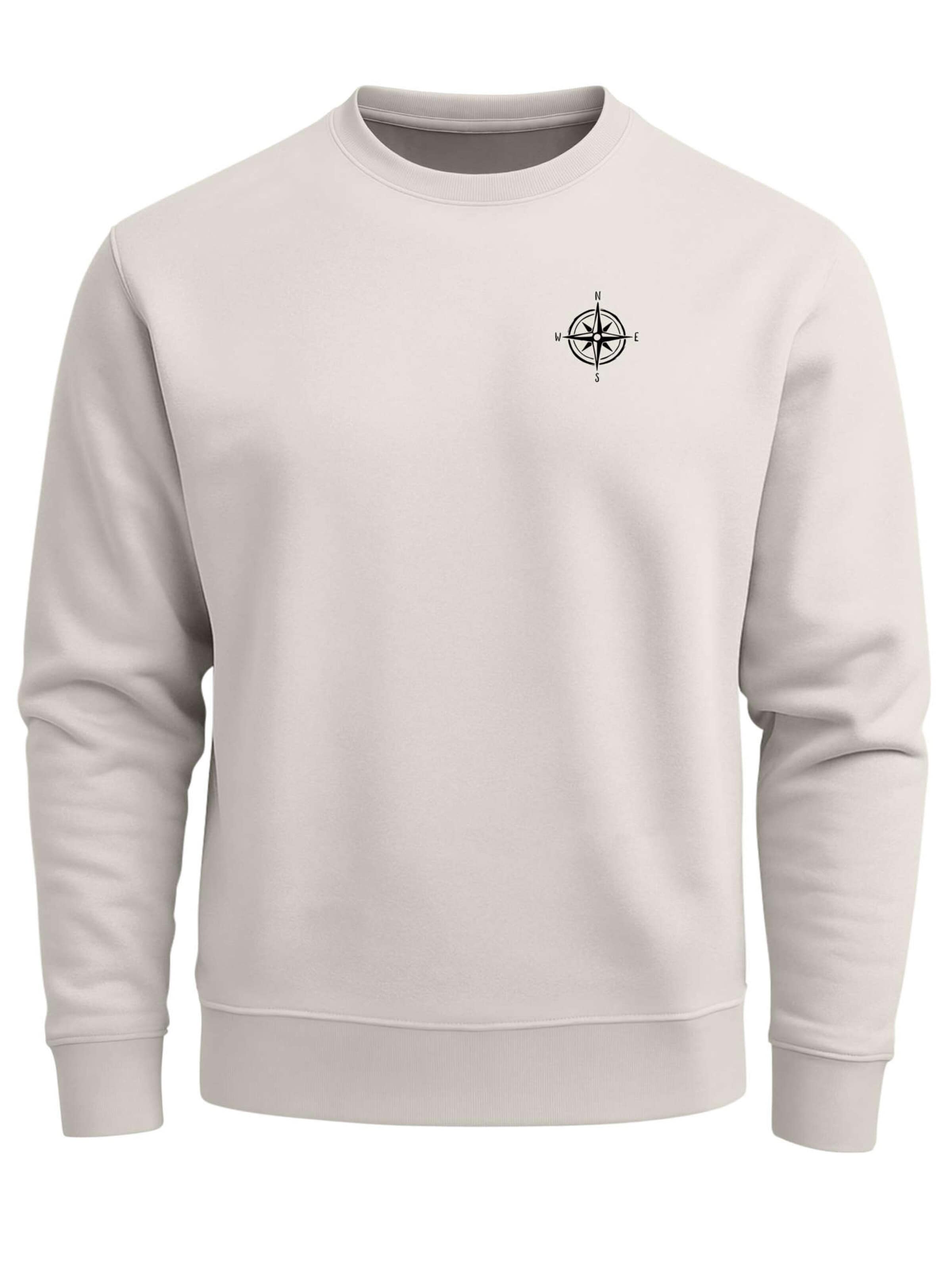 Neverless Sweatshirt 'Kompass' in Beige: front