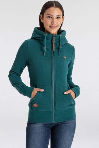 Ragwear Zip-Up Hoodie in Blue: front