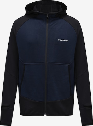 YOUTHUP Athletic Jacket 'UHRENFENSTER' in Blue: front