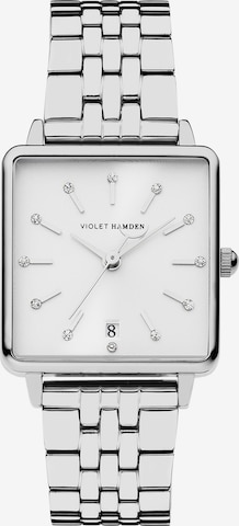 Montre à affichage analogique Violet Hamden en argent : devant