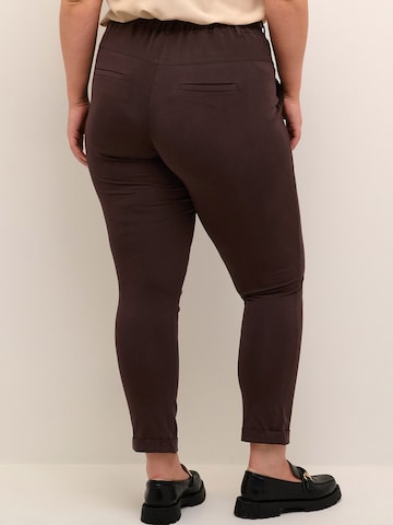 KAFFE CURVE Regular Pants 'Jia' in Brown