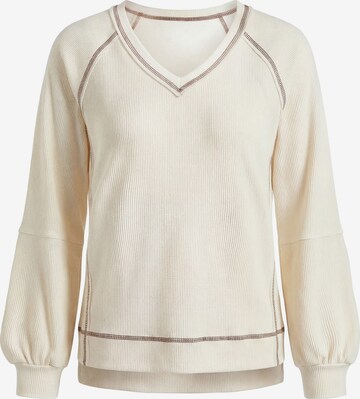 Sweat-shirt Usha en beige : devant