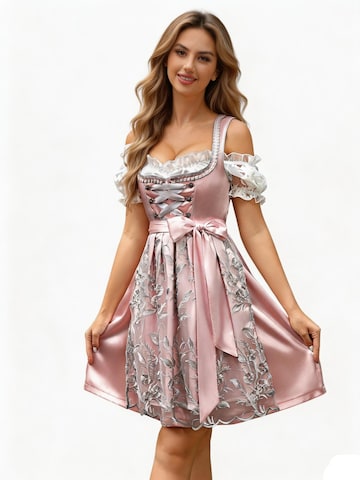 KoJooin Dirndl in Pink: Vorderseite