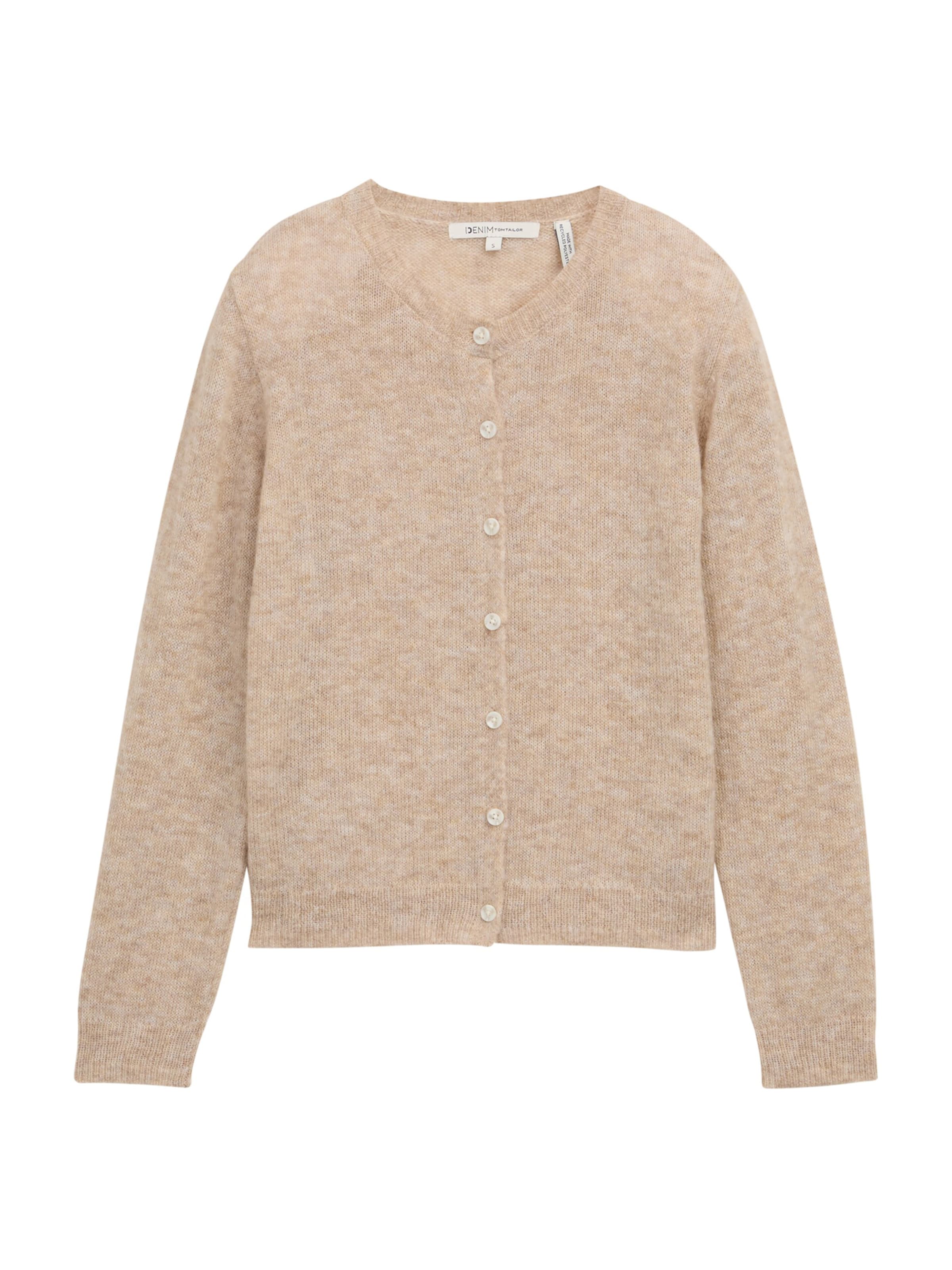 TOM TAILOR DENIM Knit cardigan in Beige: front