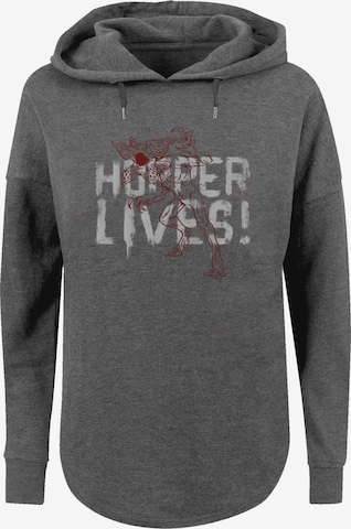 F4NT4STIC Sweatshirt 'Stranger Things Hoppers Live Netflix TV Series' in Grey: front