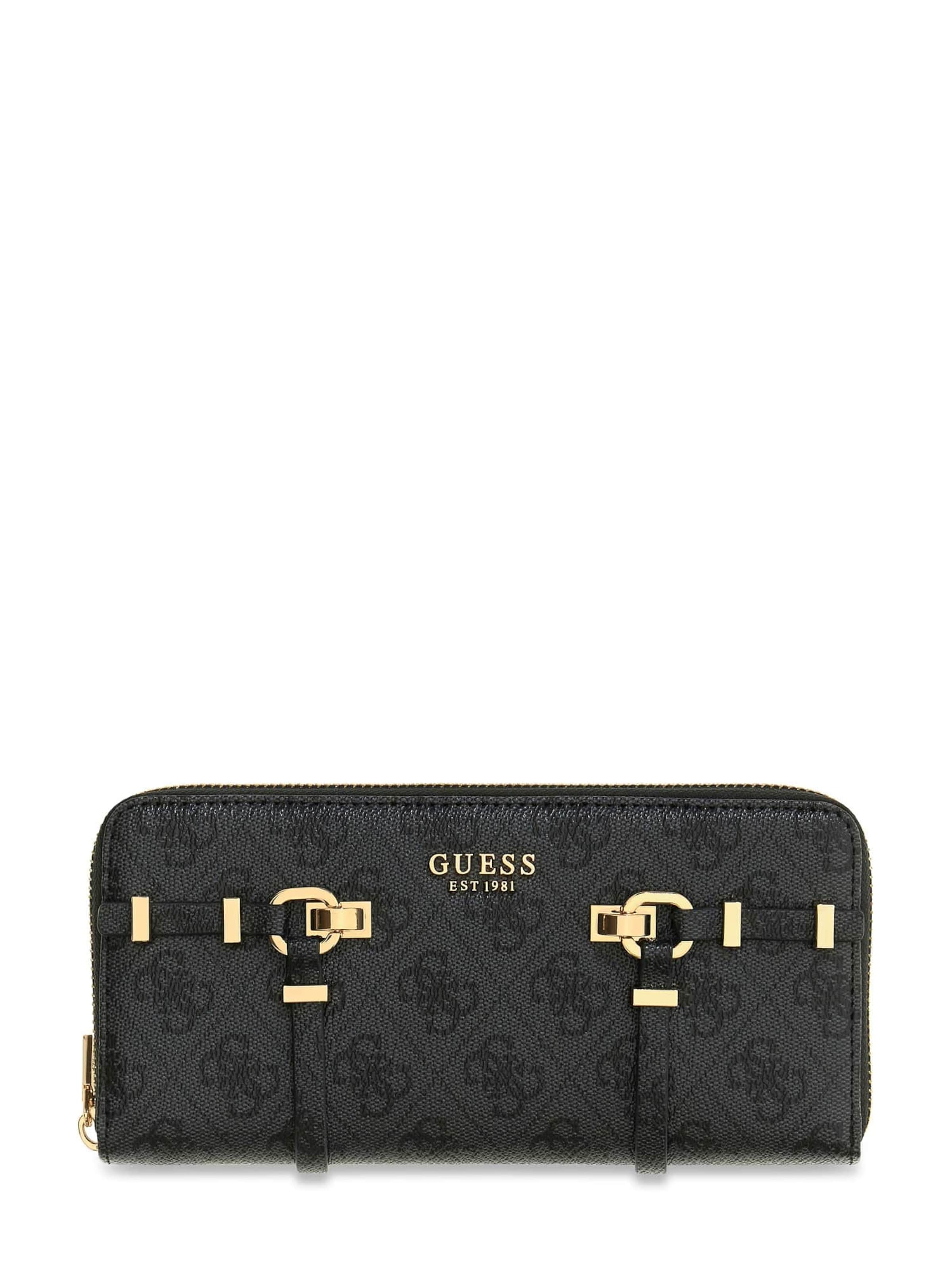 GUESS Wallet 'Leona' in Black: front