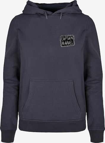 ABSOLUTE CULT Sweatshirt 'Captain Marvel - Chest Patch' in Blau: predná strana