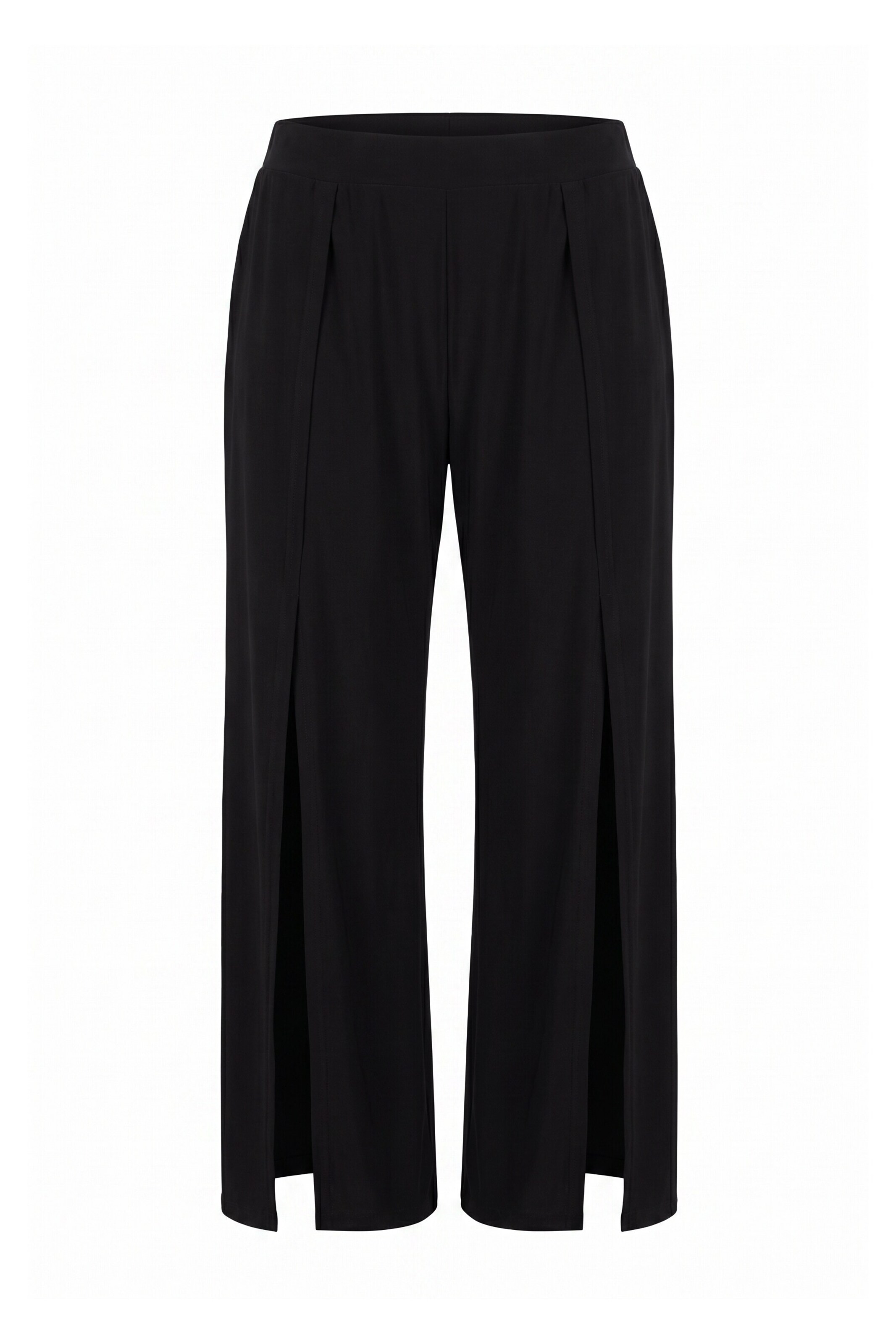 Ulla Popken Wide leg Broek in Zwart: voorkant