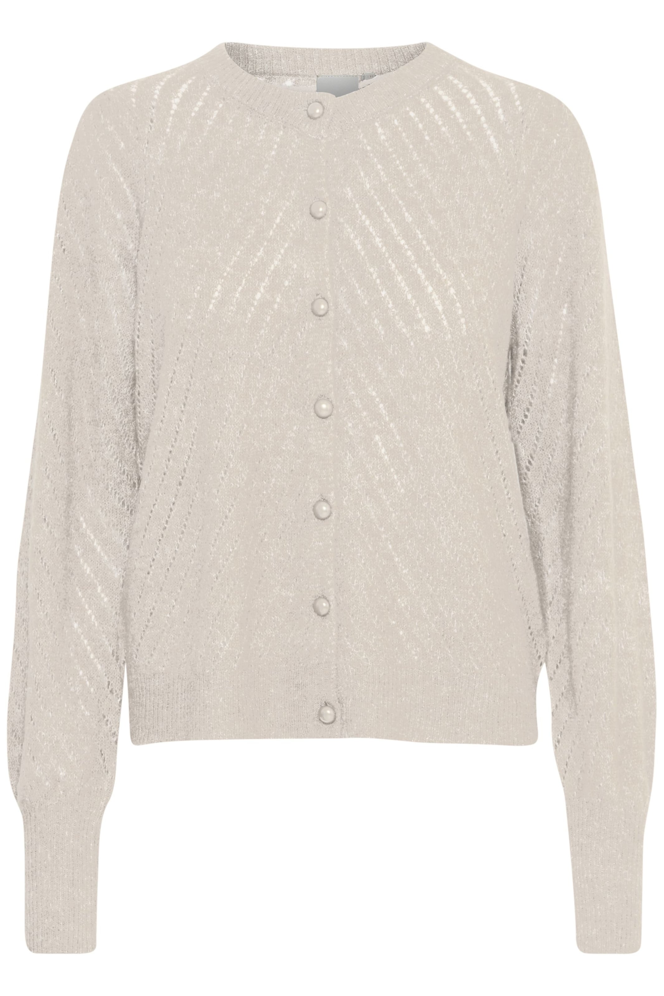 ICHI Knit Cardigan 'Kamara' in Beige: front