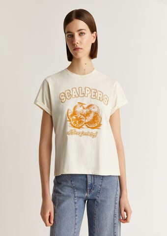 T-shirt Scalpers en beige : devant