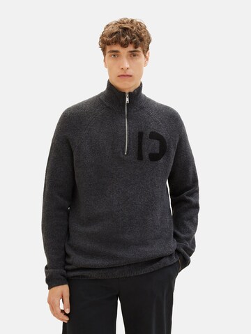 TOM TAILOR DENIM Pullover in Schwarz: predná strana