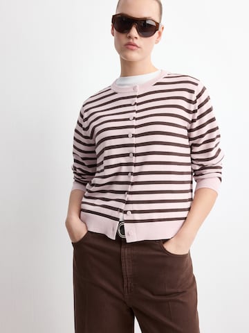 MANGO Knit cardigan 'DALTON' in Pink: front