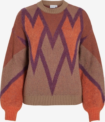 VILA Sweater 'Ziggy' in Brown: front