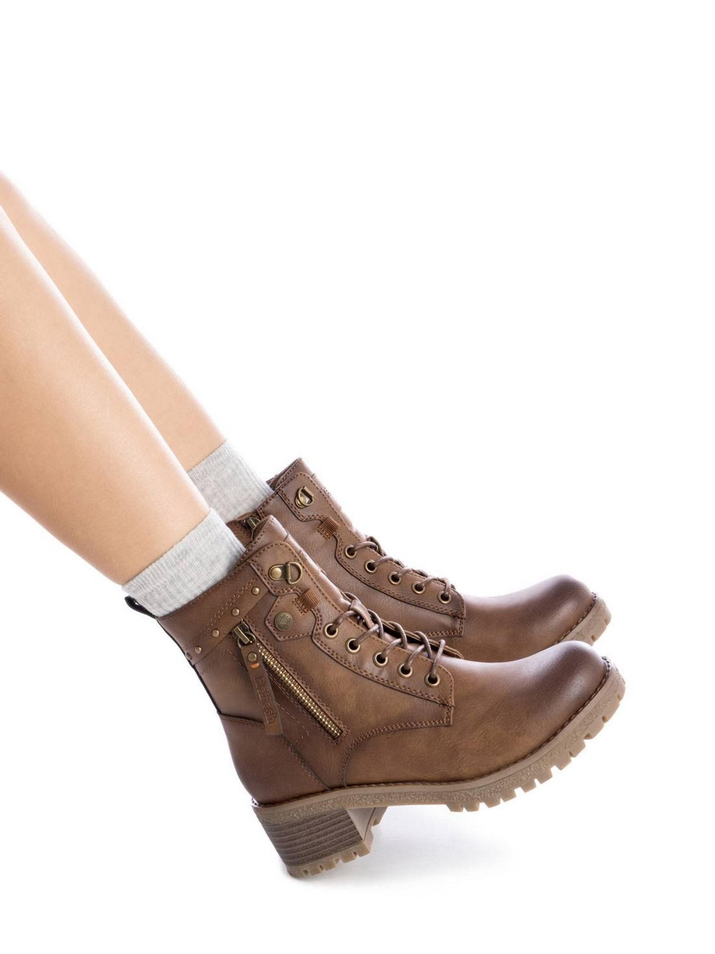 Bottes à lacets 'Anfibi Tacco Medio Donna - 172241' Refresh en beige