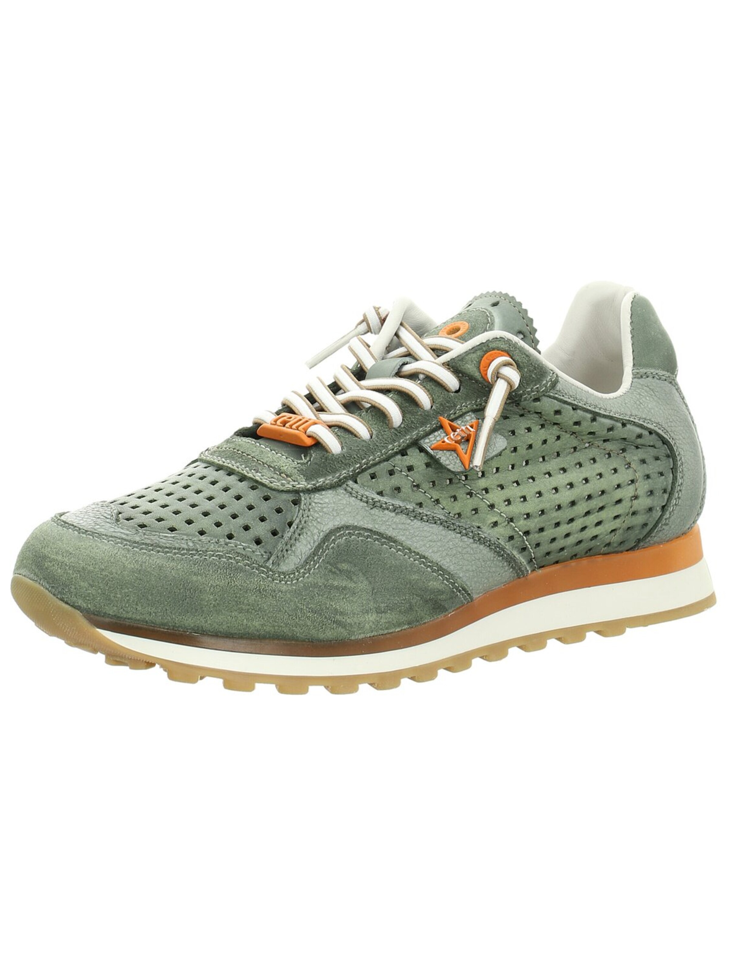Baskets basses 'Sneaker Herren C848 USED TIN KOMBAT Rauleder in dunkelgrün' Cetti en vert : devant