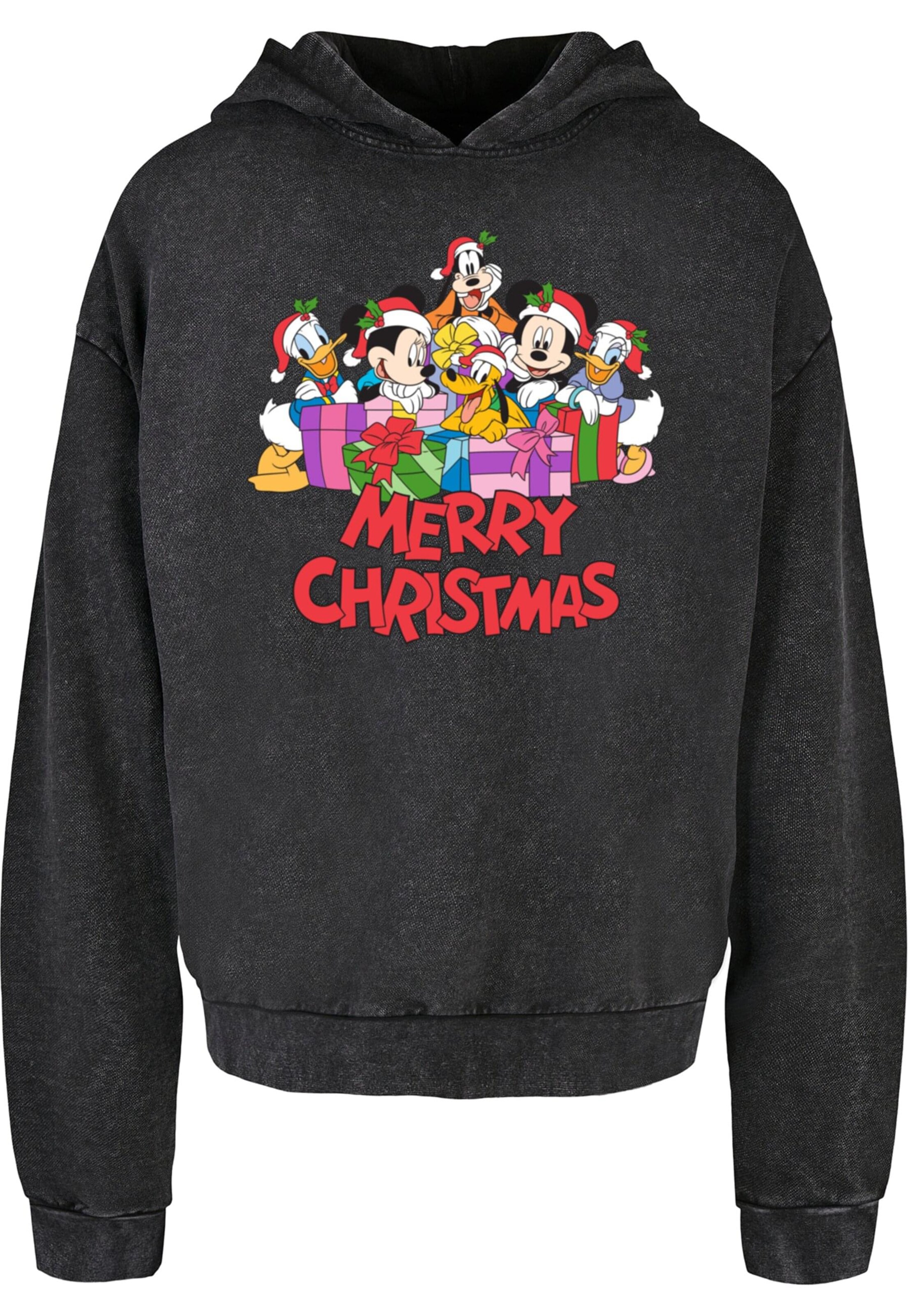 ABSOLUTE CULT Sweatshirt 'Mickey Mouse And Friends - Christmas' in Black: front