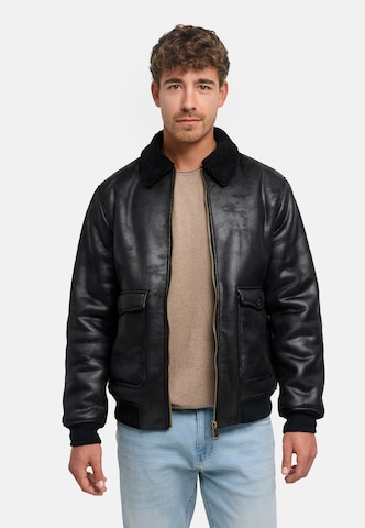 INDICODE JEANS Between-Season Jacket 'Westmont' in Black: front