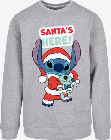 Felpa 'Lilo And Stitch - Santa Is Here' di ABSOLUTE CULT in grigio: frontale