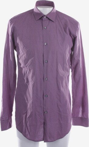 HUGO BOSS Button Up Shirt in M-L in Purple: front