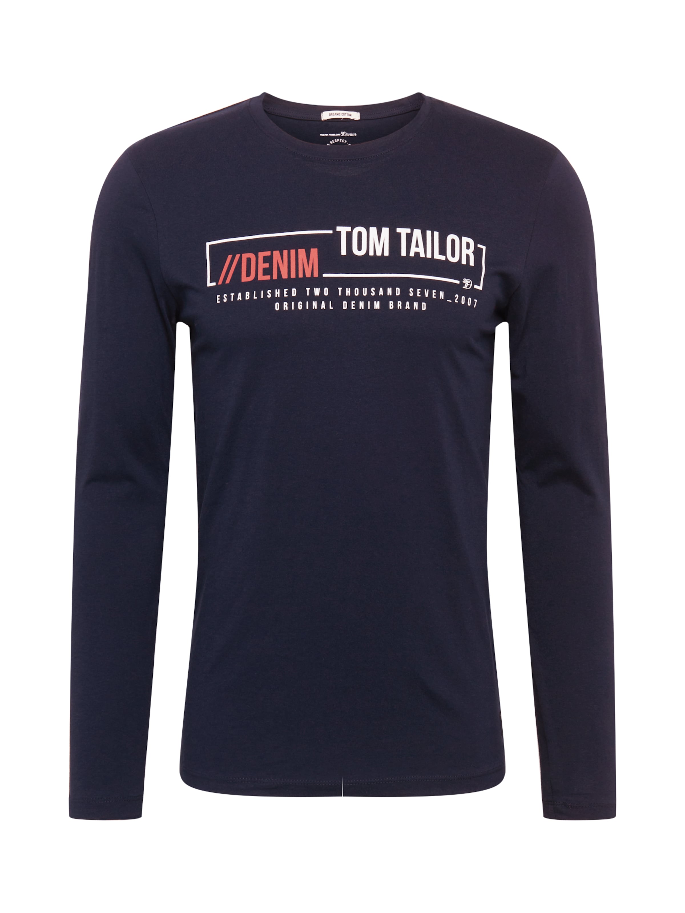 TOM TAILOR DENIM Тениска в синьо: отпред