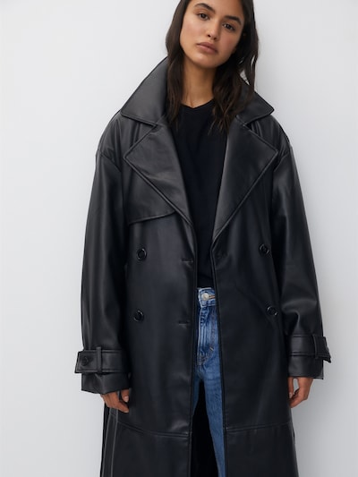 Pull&Bear Manteau mi-saison en noir, Vue avec produit