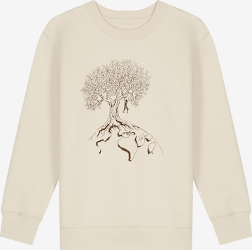 Life-Tree Sweatshirt 'Organic Fairwear Sweater Kids Unisex Hanging On' in White: front