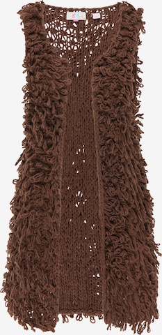 IZIA Knit Cardigan in Brown: front