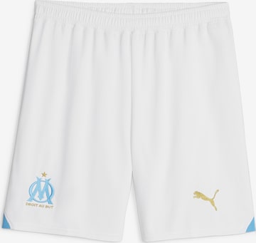 PUMA Workout Pants 'Olympique de Marseille' in White: front