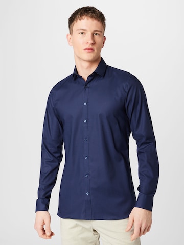 Slim fit Camicia di OLYMP in blu: frontale