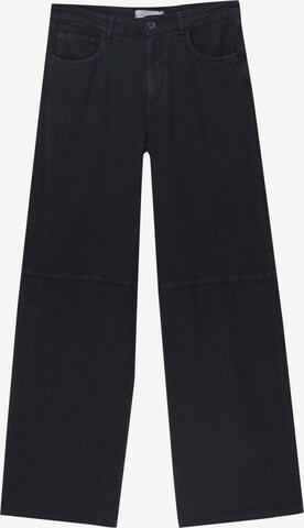 Wide Leg Pantalon Pull&Bear en gris : devant