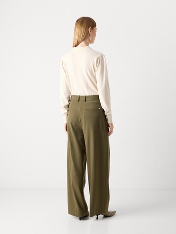 MOS MOSH Bő szár Élére vasalt nadrágok 'MMCharlize' - zöld