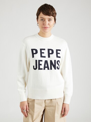 Pull-over Pepe Jeans en blanc : devant