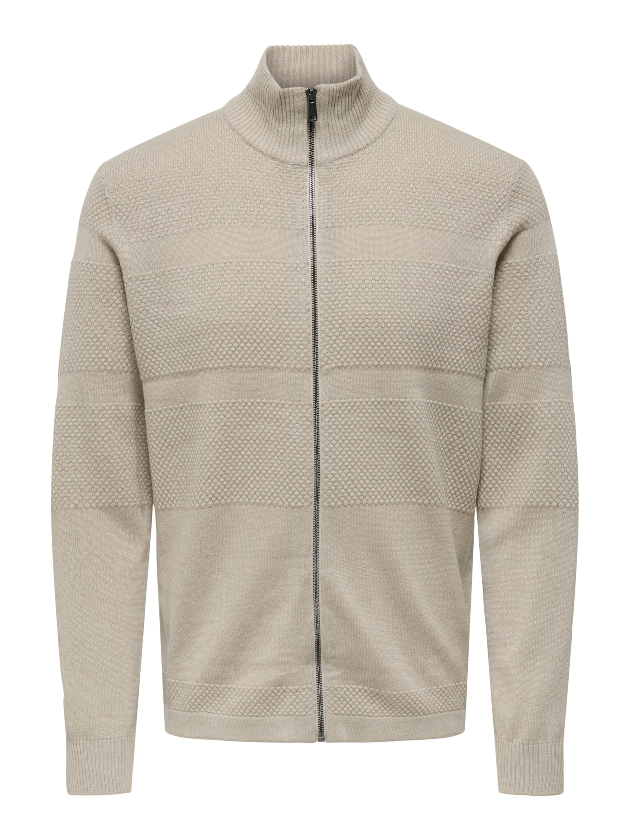 Only & Sons Strickjacke 'ONSMALIK' in Beige: Vorderseite